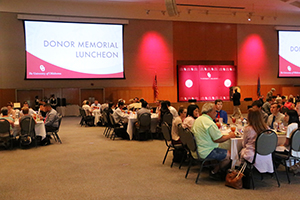 At the annual Donor Luncheon, first-year medical students visit with the family members of the donor bodies they will work with in anatomy lab. The event serves to remind students of the donor’s selfless act to further their medical education and allows family members to talk about their loved one’s life.