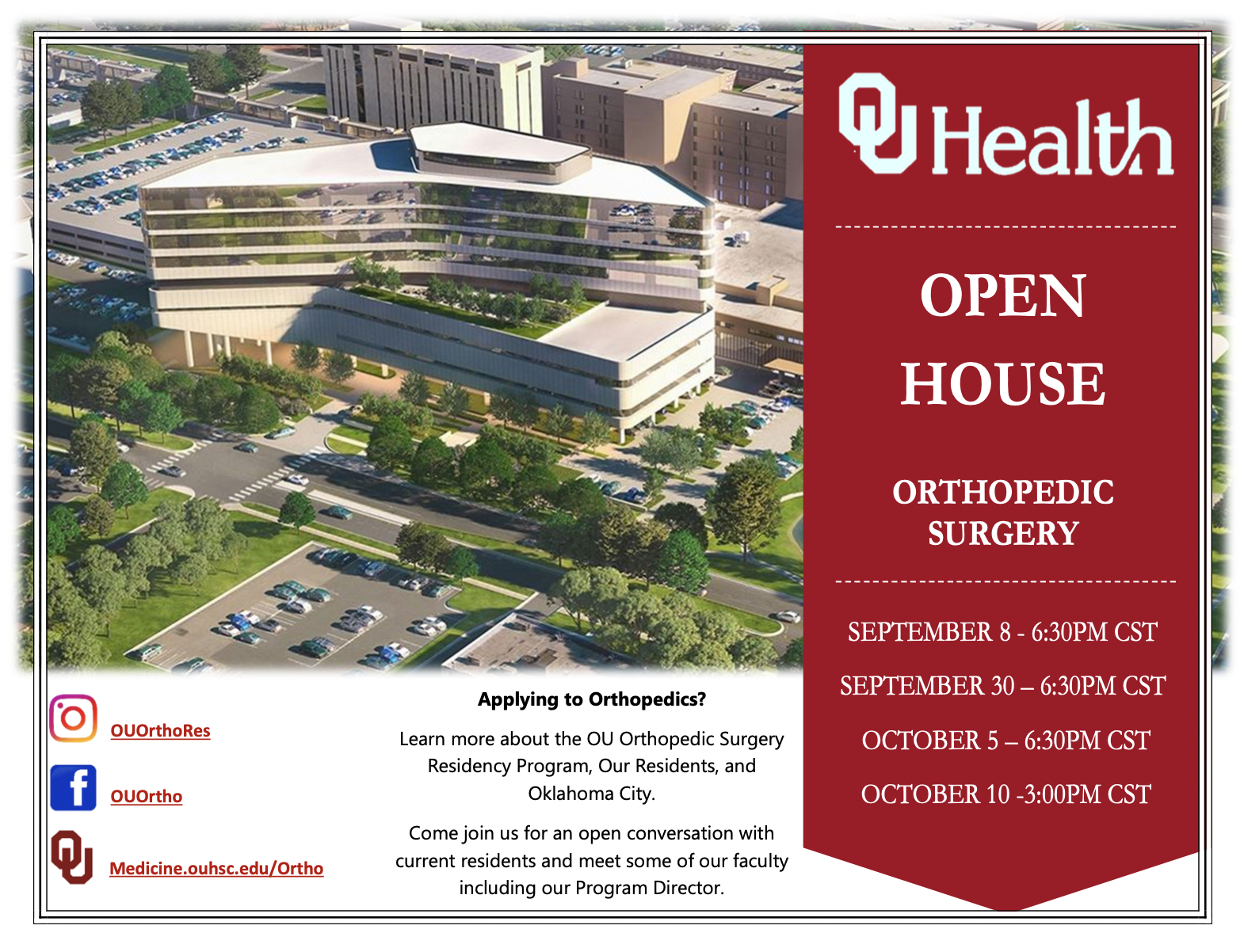Ou College Of Medicine Academic Departments Orthopedic Surgery And Rehabilitation Orthopedic Surgery Residency Application Information City Tech Cst Graduation 2022